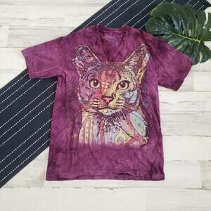 The Mountain| Tie Dye Cat Short Sleeve T-Shirt Size Small